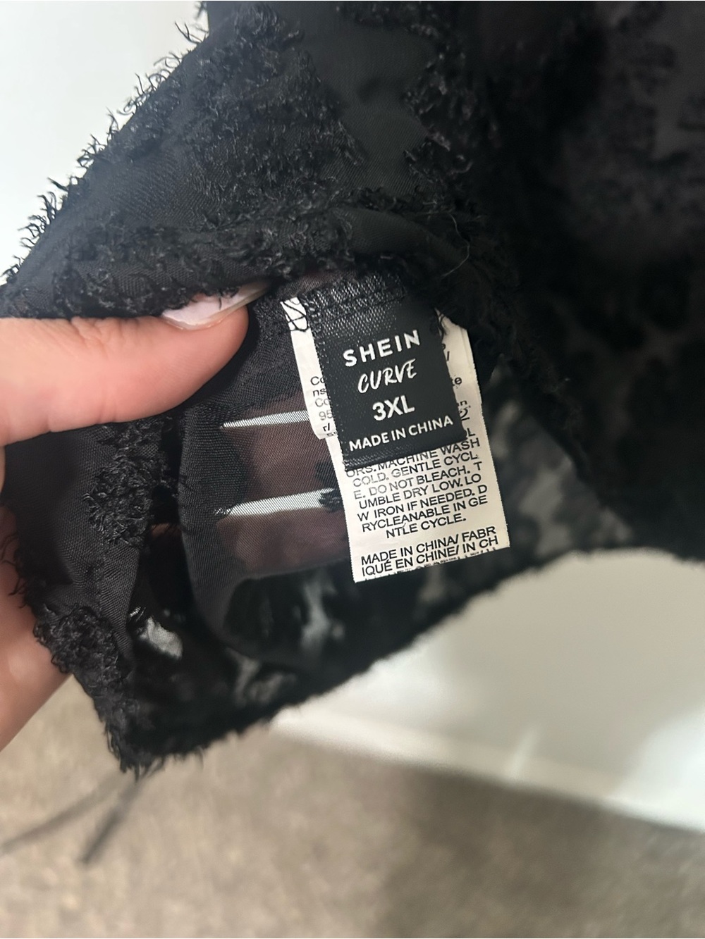 SHEIN Black Textured Lace Curve Camisole 3XL - Picture 5 of 6